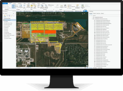 Dispositivo que muestra ejemplo de trabajo en ArcGIS Pro